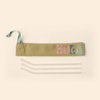 4CP Pigment Dyed Canvas Pouch For Reusable Straws