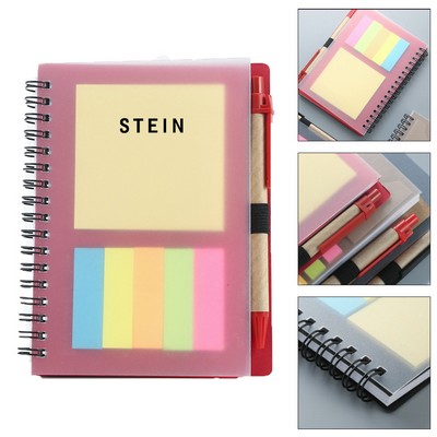 Sticky Note Coil Book with Pen