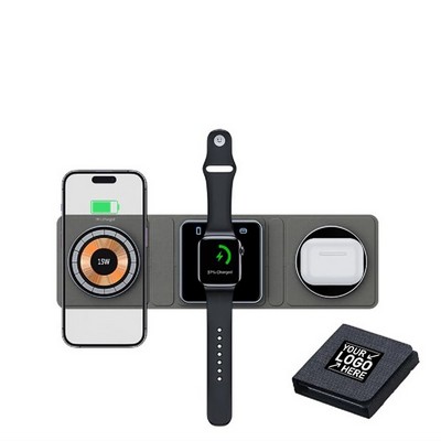 3 in 1 Foldable Magnetic Wireless Charger for Multiple Devices