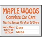 Stock Roll Static Stick Service Decals w/Phone Number (2"x 1 1/2")