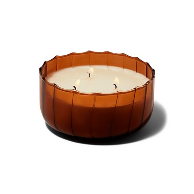 Ripple 12 Oz Transparent Amber Ribbed Borosilicate Glass - Tobacco Patchoul