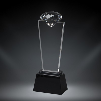 Diamond Pedestal Crystal 8 .75"