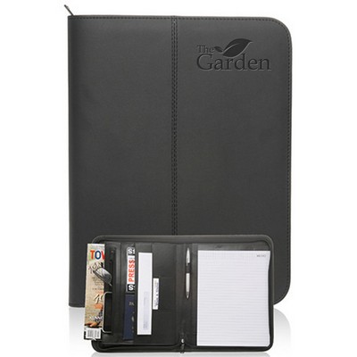 Zippered Black Leather Portfolios
