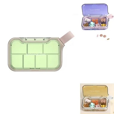 Cute Portable Pill Organizer Box with 7 Compartments