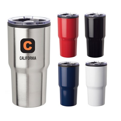 USA PRINTED 16 oz Double Wall Insulated Travel Mug with Clear Lid
