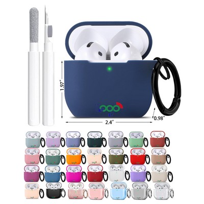 Phone Earbuds 4th Generation Case Cover 2024 Silicone Case with Cleaner Kit and Keychain