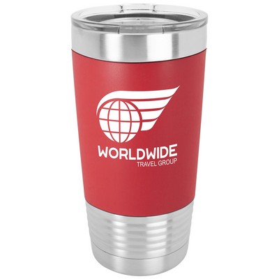 Polar Camel 20 oz. Red/White Tumbler w/Silicone Grip