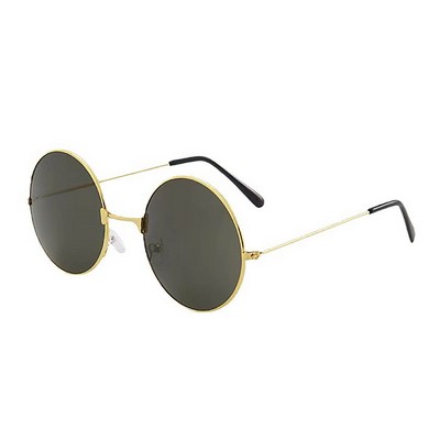 Round-Frame Retro Colored Lens Sunglasses