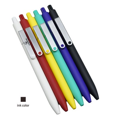Plastic Gel Pen W/Mental Clip