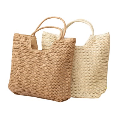 Straw Beach Tote Bag