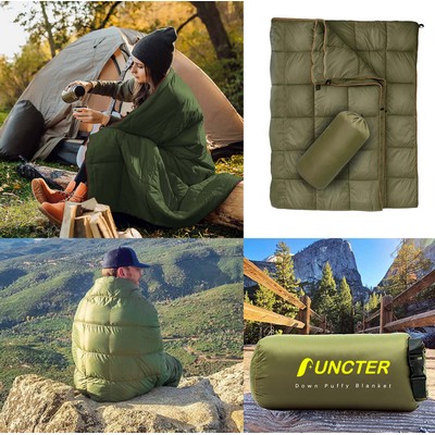 55 x 79 inch Down Puffy Blanket Camping Blanket Warm Outdoor Camping Quilt