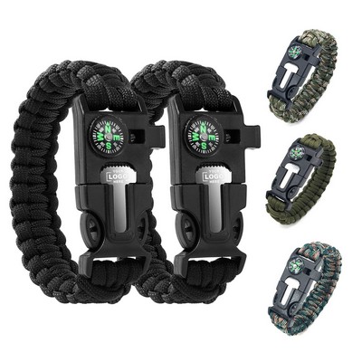 5-in-1 Survival Bracelets for Men Paracord Tactical