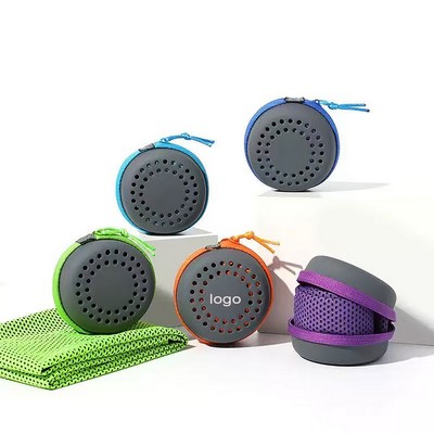 Portable Microfiber Cooling Towel with Silicone Case