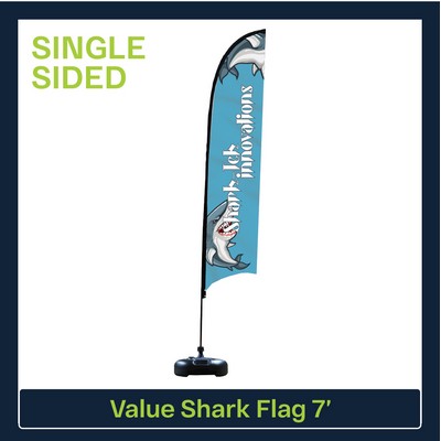 Value 7' Shark Flag - Single Sided Graphic Water Base