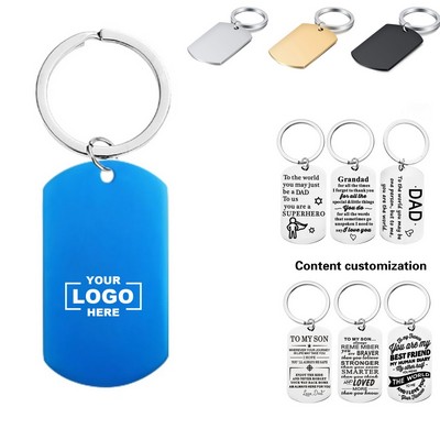 Aluminum Anodized Dog Tag Keychain