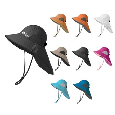 Sun Safety Hat Extra Wide Brim & Neck Flap Design