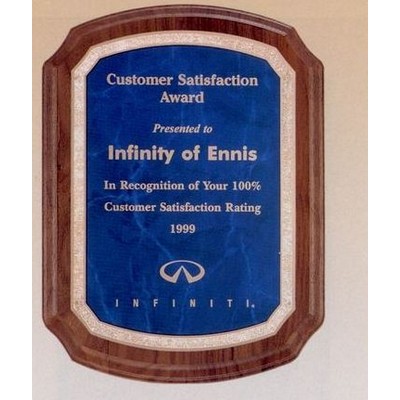American Walnut Coventry Series Plaque w/ Sapphire Plate (9"x12")