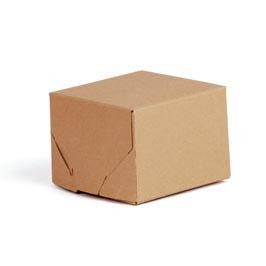 Natural Kraft 2 Piece Lock Corner Design Gift Box (4" x 4" x 3")