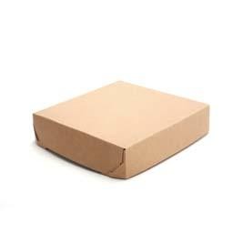 Natural 2 Piece Lock Corner Design Gift Box (6 1/2" x 6 1/2" x 1 1/2")