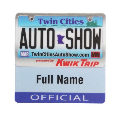 Full Color Name Badge w/Personalization (3") Square