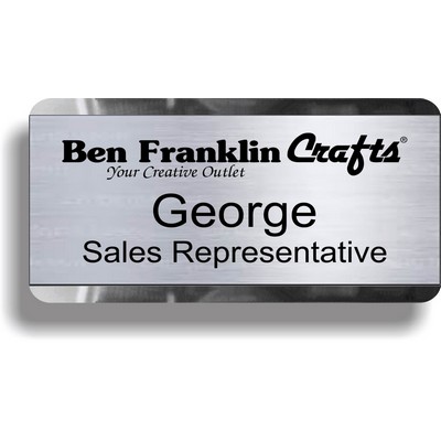Brushed Silver Aluminum w/ Bright Mirror finish back (1 1/2"x 2 3/4")