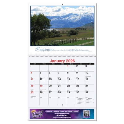Motivations Monthly Wall Calendar w/Coil Bound (10 5/8"x18¼")