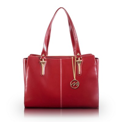 GLENNA | Red Leather Tablet Tote | McKleinUSA