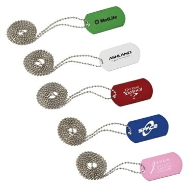 Classic Dog Tag W/ Long Beaded Chain