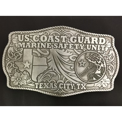 4.5" Antique Finish Custom Cast Belt Buckle