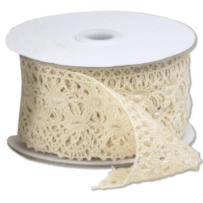 Wide Ivory Lace Crochet Ribbon
