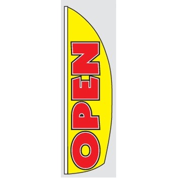 8' Poly-Knit Stock Sharkfin Flag (Open w/Yellow Background)