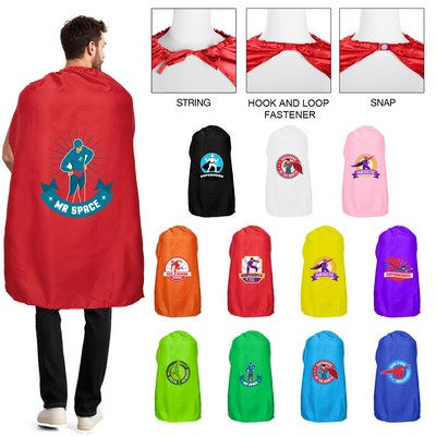 Adult Super Hero Satin Cape (Full Color)