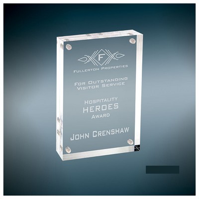 Self-Standing Acrylic Magnetic Rectangle Plaque/Photo Frame, Small (4"x6")