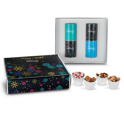 4 Way 4" Snack Tube Mailer Box (Mini Chocolate Chip Cookies, Mint Puffs, Celebration Mix & More)