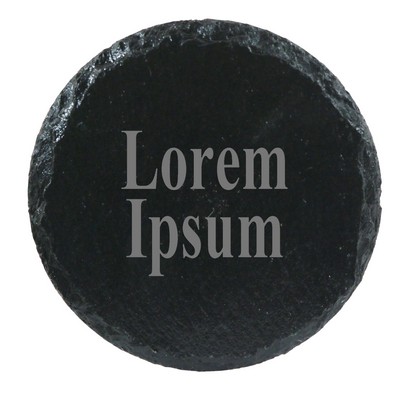 Slate Round Coated Coaster (Set of 4)