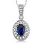 Jilco Inc. White Gold Oval Diamond & Sapphire Necklace