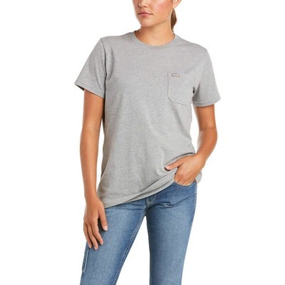 Ariat® Women's Heather Gray Rebar® Cotton Strong™ Short Sleeve T-Shirt