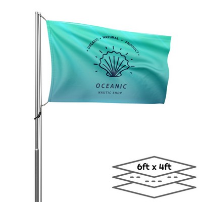 Double-Sided Dye Sublimation 3-Layer 6ft x 4ft Flag