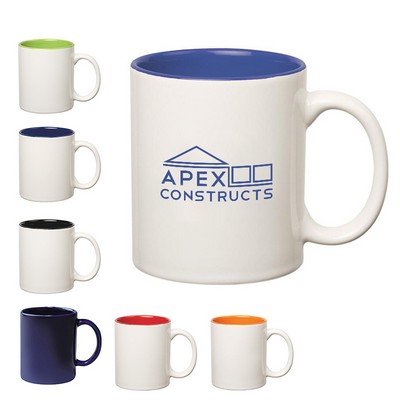 11 Oz. Colored Stoneware Mug With C-Handle