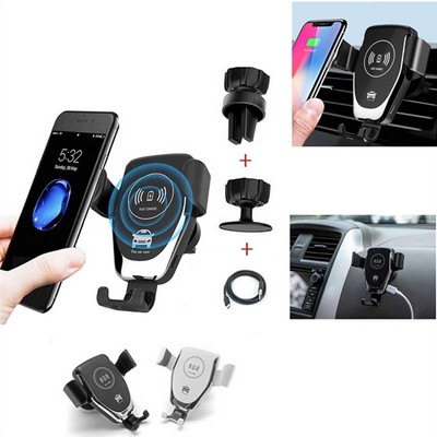 2-in-1 Car Phone Mount with Wireless Charging
