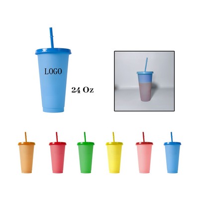 24 Oz Cold color-changing reusable Cups
