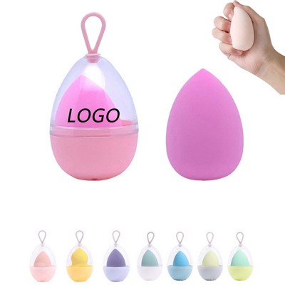 Soft MakeUp Sponge W/egg Shaped Container