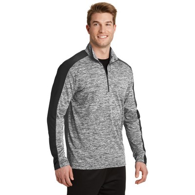 Sport-Tek PosiCharge Electric Heather Colorblock 1/4-Zip Pullover.