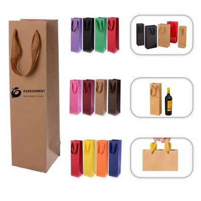 Paper Single Bottle Wine Tote Bag