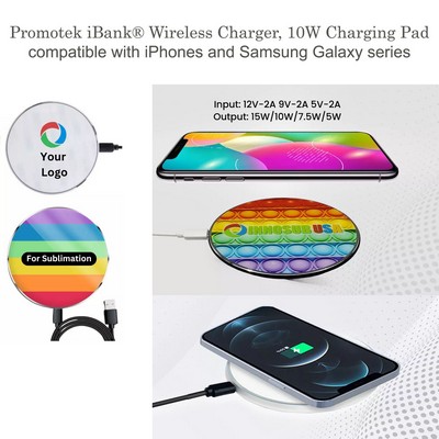 Promotek iBank® Wireless Charger, 10W Charging Pad for iPhone and Galaxy Phones