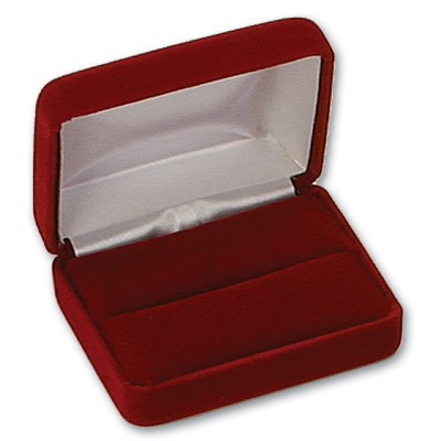 Van Buren Velour Metal Double Ring Box
