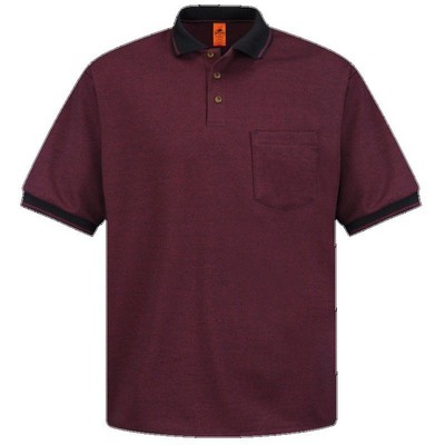 Red Kap™ Men's Short Sleeve Performance Knit® Twill Shirt - Burgundy Red/Black