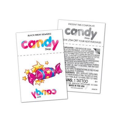 2" x 3" Tear-Off Temporary Tattoo Sheet - Tear, Share + Wear