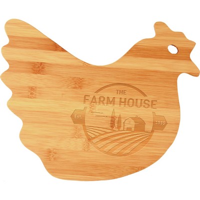 13.5" x 10.875" Bamboo Hen Shaped Cutting Board