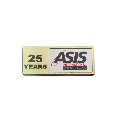 Rectangle Years of Service Lapel Pin